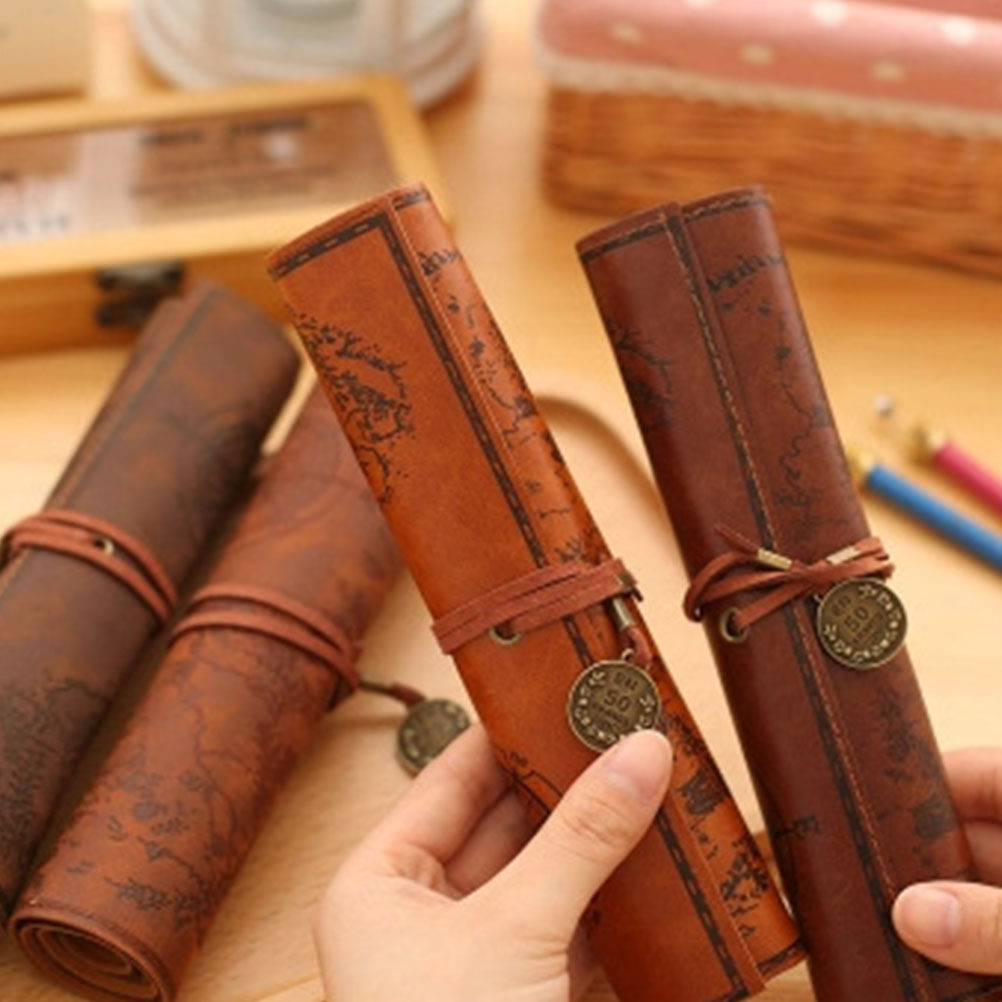 2Pcs Retro Pencil Case Vintage - đánh giá và giá Pen Pouch Roll