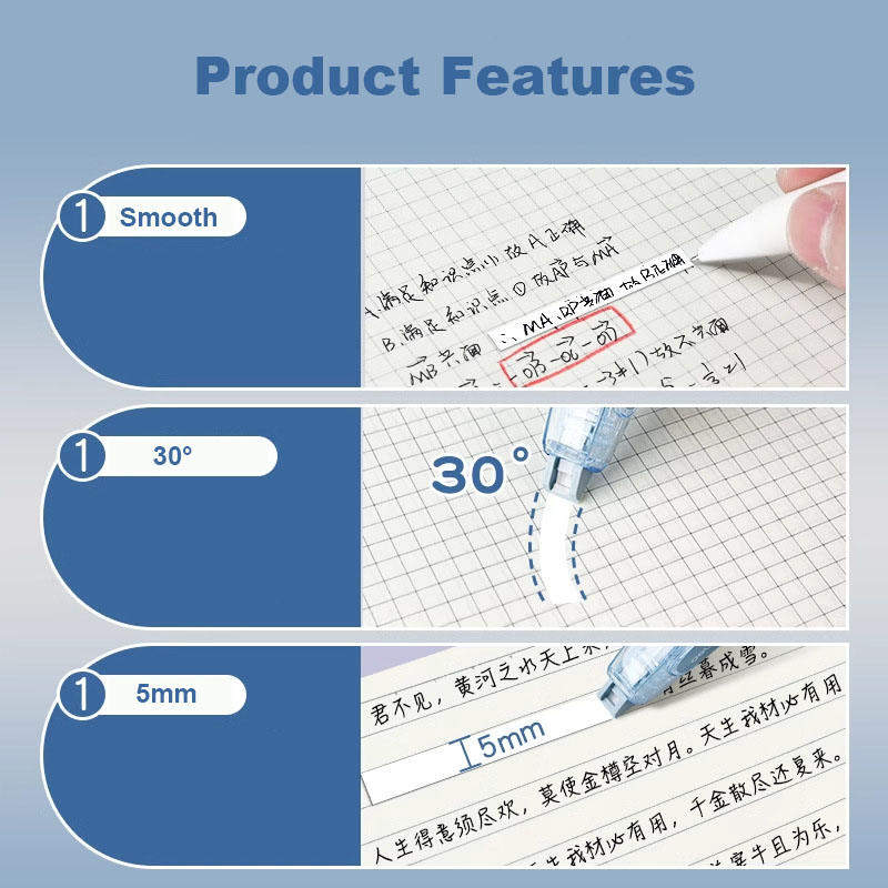 Press Correction Tape Set 5mm* - đánh giá và giá Correction Tape Roller